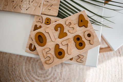Natural Wooden Number Puzzle
