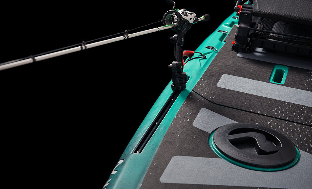 Vibe Kayaks Cubera 120 gear tracks for rigging