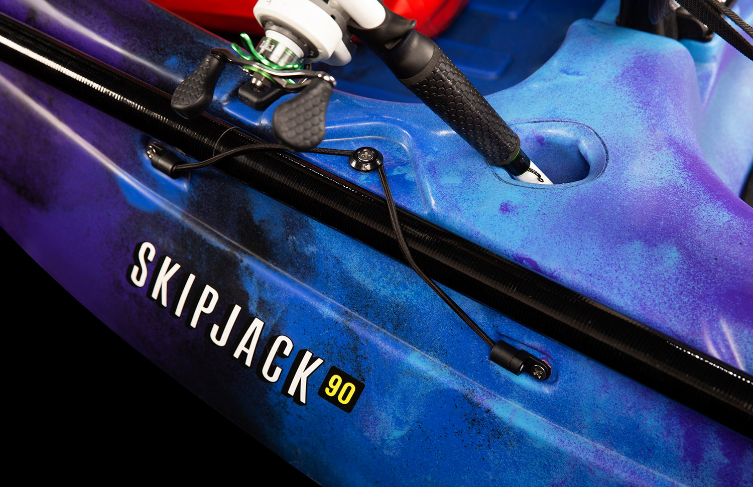 Vibe Kayaks Skipjack 90 has integrated fishing rod holders