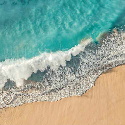 Ocean waves and blue water