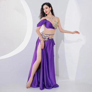 Women Egyptian Belly Dance Costume Set Popsong Performance Oriental Dance Outfit Group Competition Costumes with Sleeves - CosWigShop.com