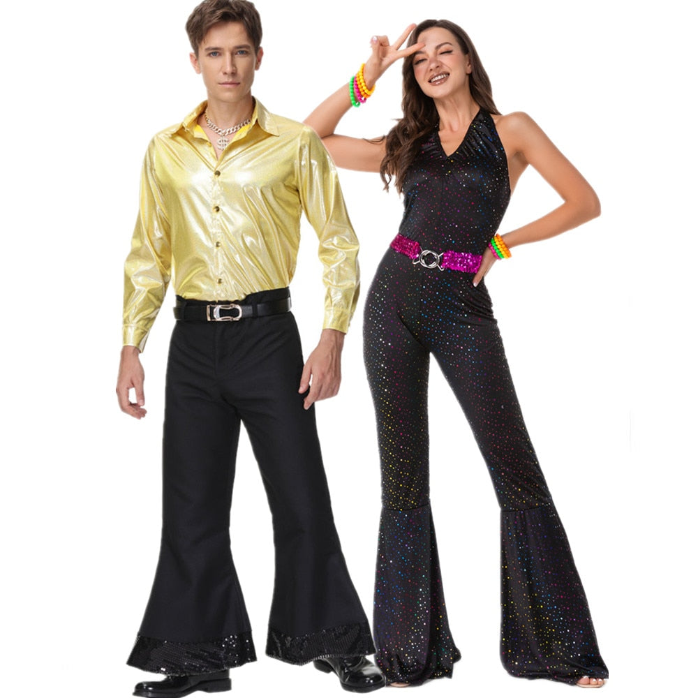 Couples Vintage Hippie Cosplay Costume Suit Halloween Purim Party 60s ...