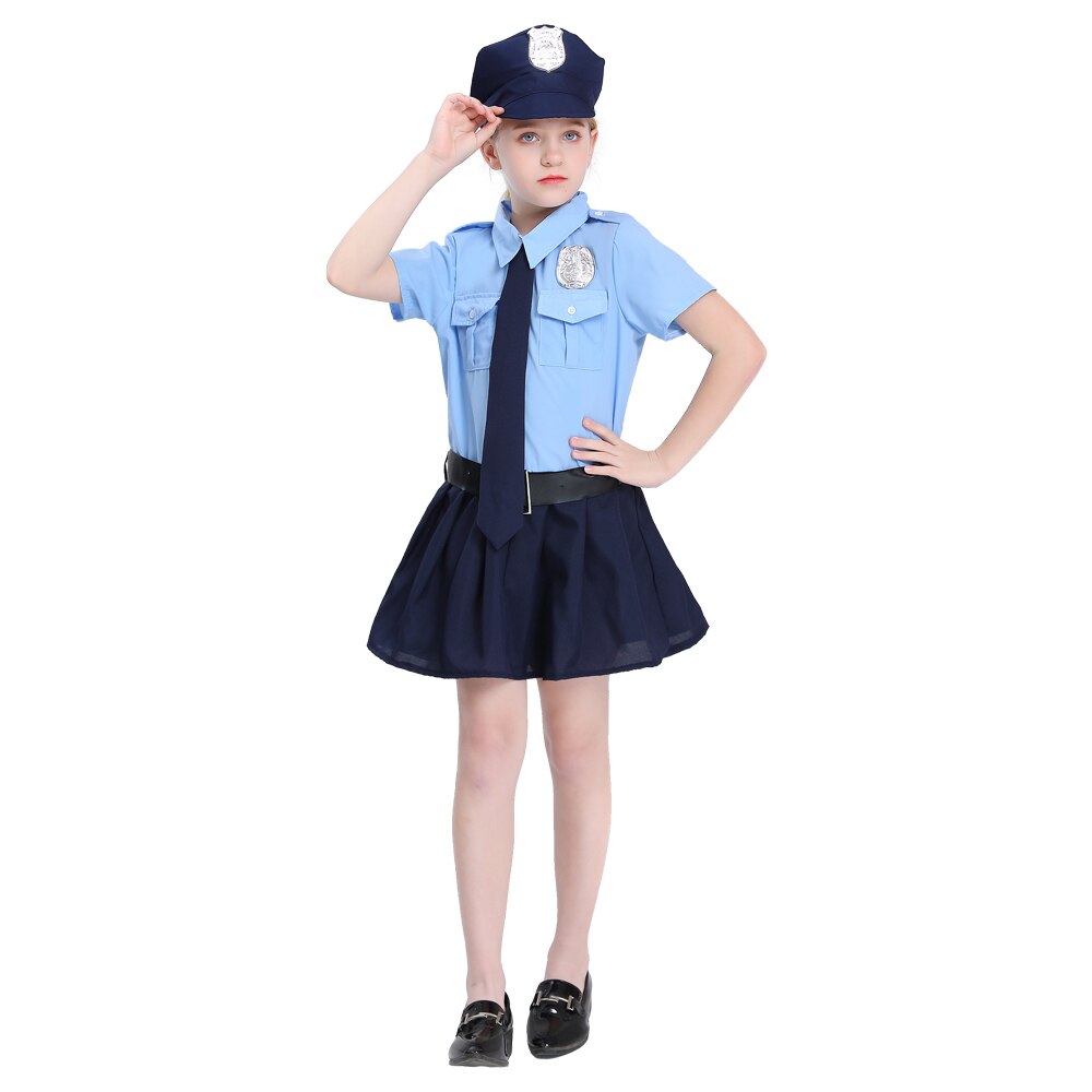 Cute Girls Tiny Cop Police Officer Playtime Cosplay Uniform Kids Coole ...