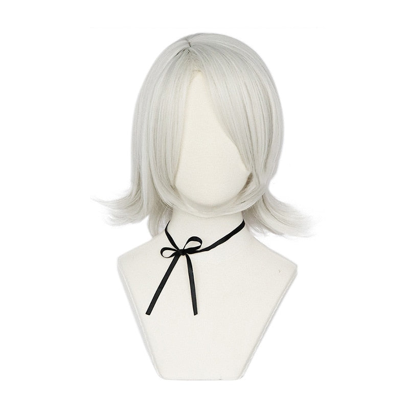 Danganronpa Kimura Seiko Gray White Short Wig Cosplay Costume Dangan R –  