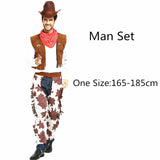 Adult Kids Cowboy Cosplay Costume Halloween Party Carnival Clothing Set Wild Western Fancy Cowgirl Performance Family Clothes