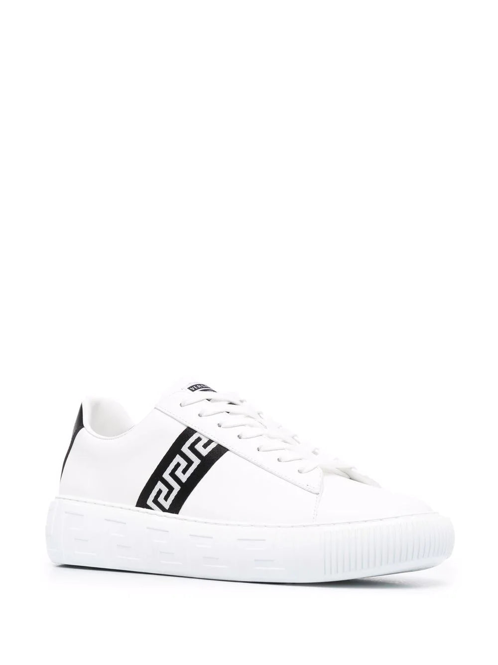 Versace White & Black Greca Lace-up Sneakers – David Lawrence