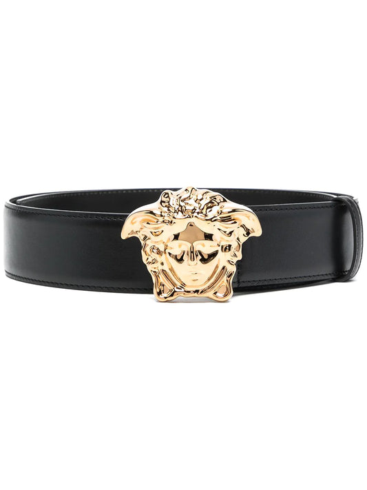 Versace Silver Baroque Medusa Head Reversible Leather Belt