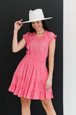 Load image into Gallery viewer, Pink Passion Smocked Waist Dress
