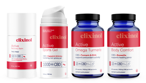 Elixinol's Active Recovery Collection to help you maintain a healthy active lifestyle.