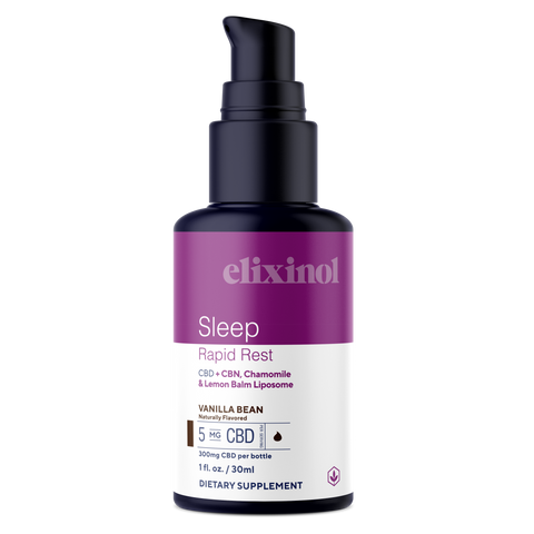 Elixinol's Sleep Rapid Reset Liposome Product Bottle