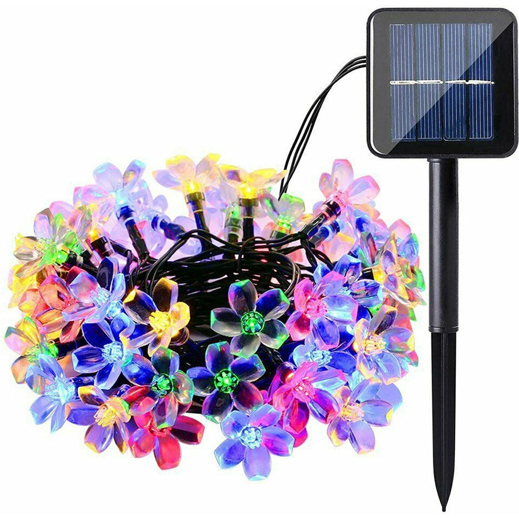 Solar LED String Lichten - Multi- Kleur Bloemen Tuin Verlichting - 10 - 60LED Lichtslinger - - Voor binnen en buiten - Decorative Lighting - Lichtsnoeren -Tuinverlichting zonne-energie - Fairy Lights - Bloem