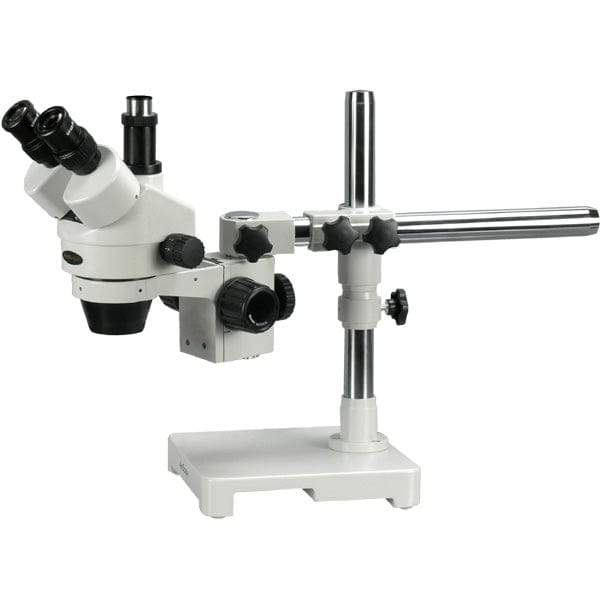 7X-45X Trinocular Stereo Zoom Microscope with Double Arm Boom