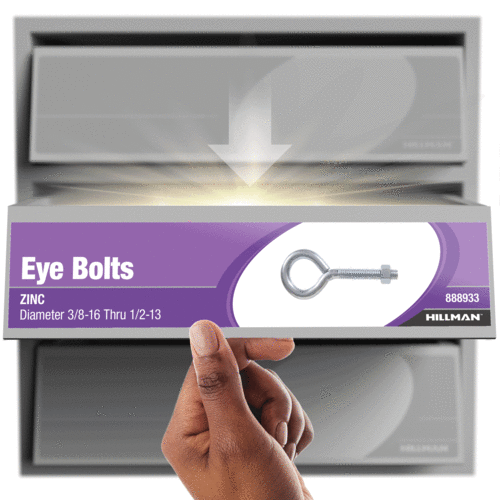 Hillman Hardware Essentials Eye Bolt with Hex Nut Zinc (3/8-16 x 8")