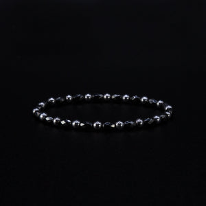 Round and Faceted Hematite Bracelet