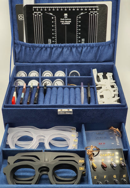 Creative Sample box for the bespoke eyewear