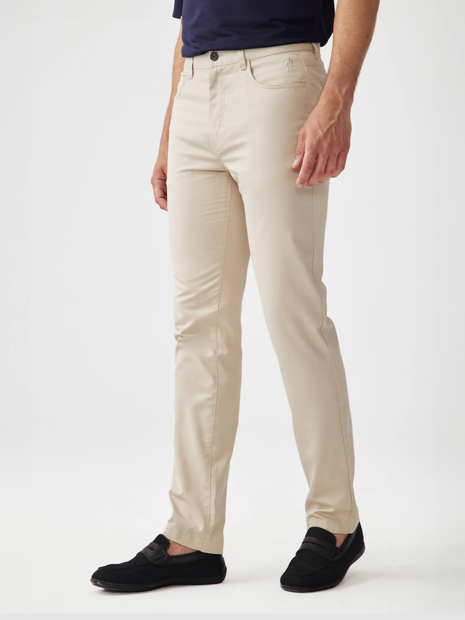 Naples Khaki / Black Stretch 5-Pocket Pants