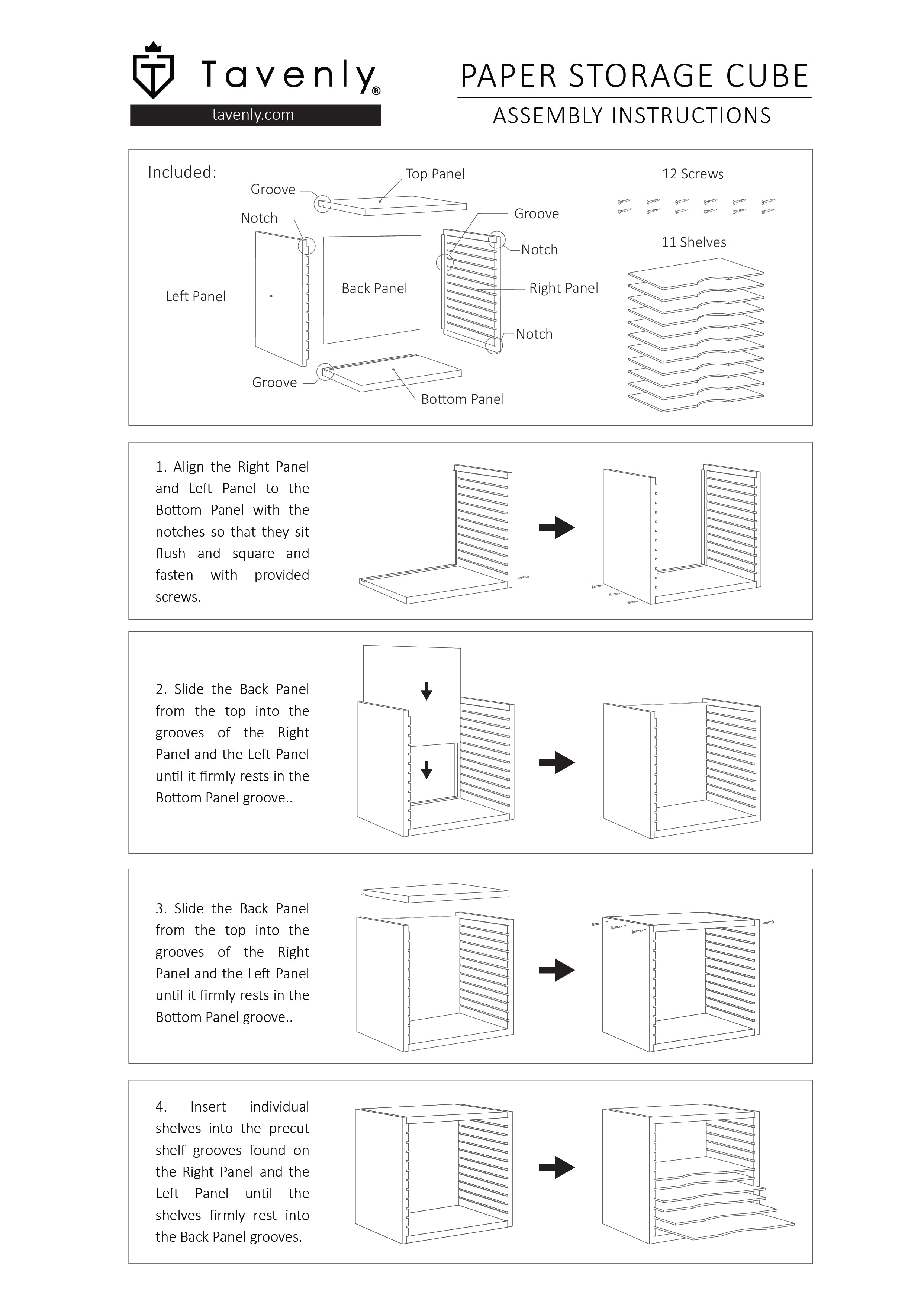 12X12 Paper Storage Organizer – Tavenly