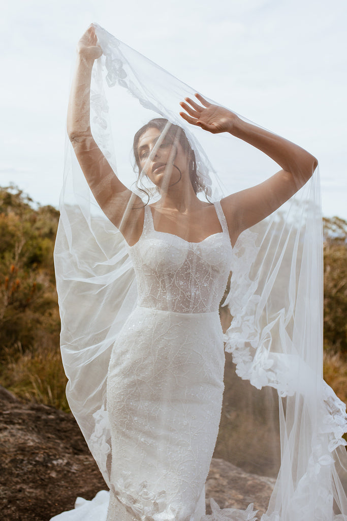 LAYLA Veil, Two Tier Veil, Veil, Fingertip Veil, Sheer Veil, Wedding Veil,  Bridal Veil, Made in Australia. 