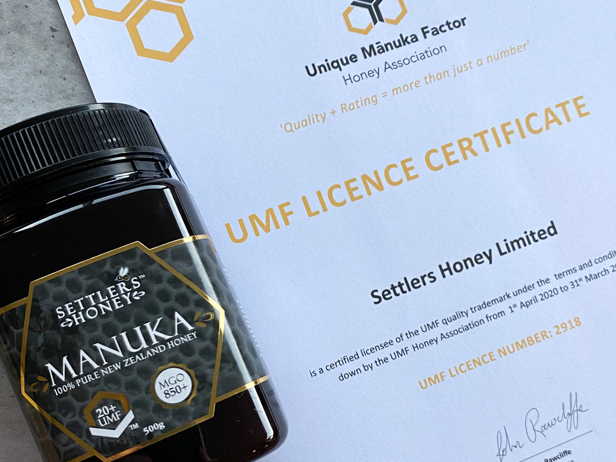 Settlers Honey UMF Licence Certificate