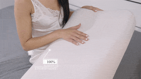 video sequence of a woman unzipping her pillow