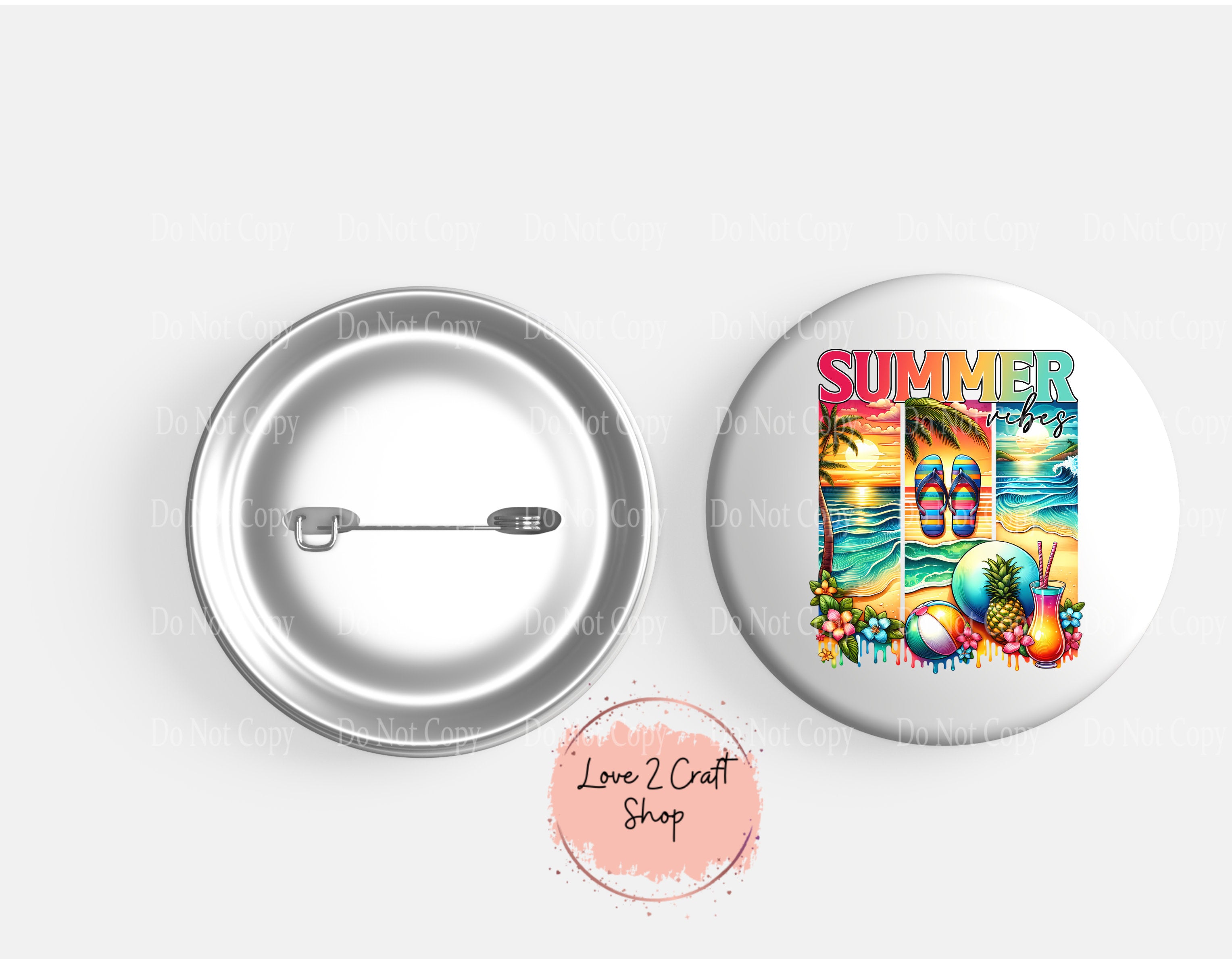 Summer Vibes Tropical Delight Button