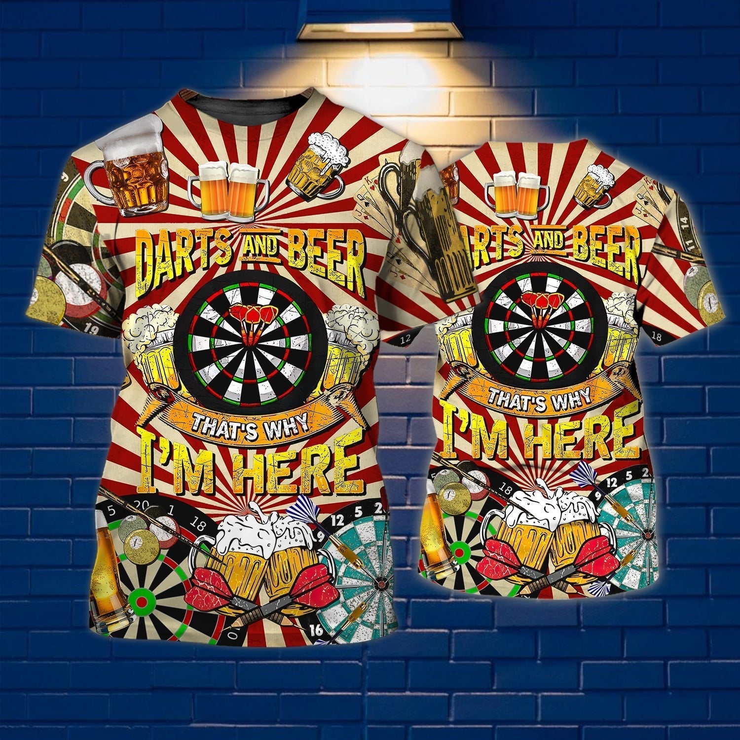 Personalized Dart 3D Tshirt For Darts Player, Skull Dart T Shirt All Over Printing, Best Dart Player Gift