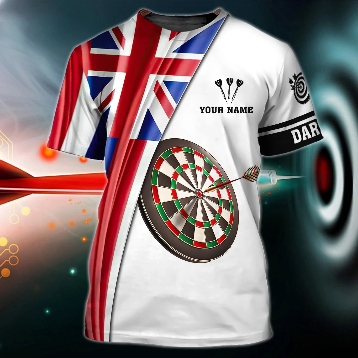 Customized 3D UK Dart Shirt Dart Player Team Uniform UK