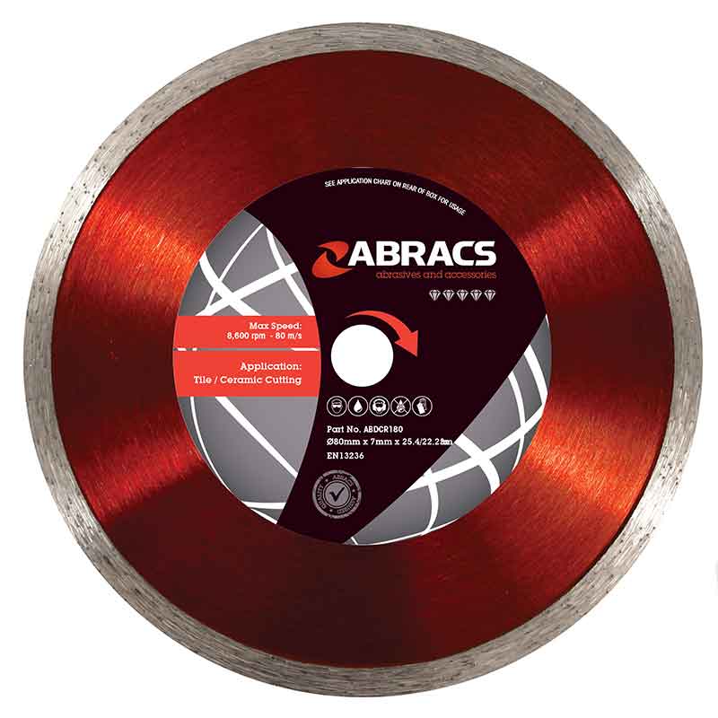 Abracs ABDCR250 Expert Dry Diamond Tile Cutting Blade X-Tech 250mm X 1.8mm X 30.0/25.4mm