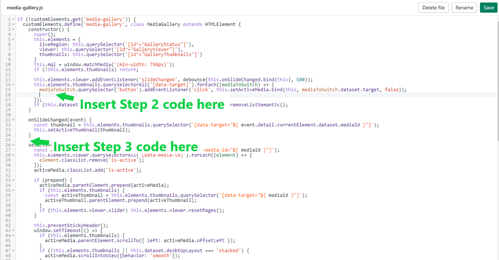 colocação de código