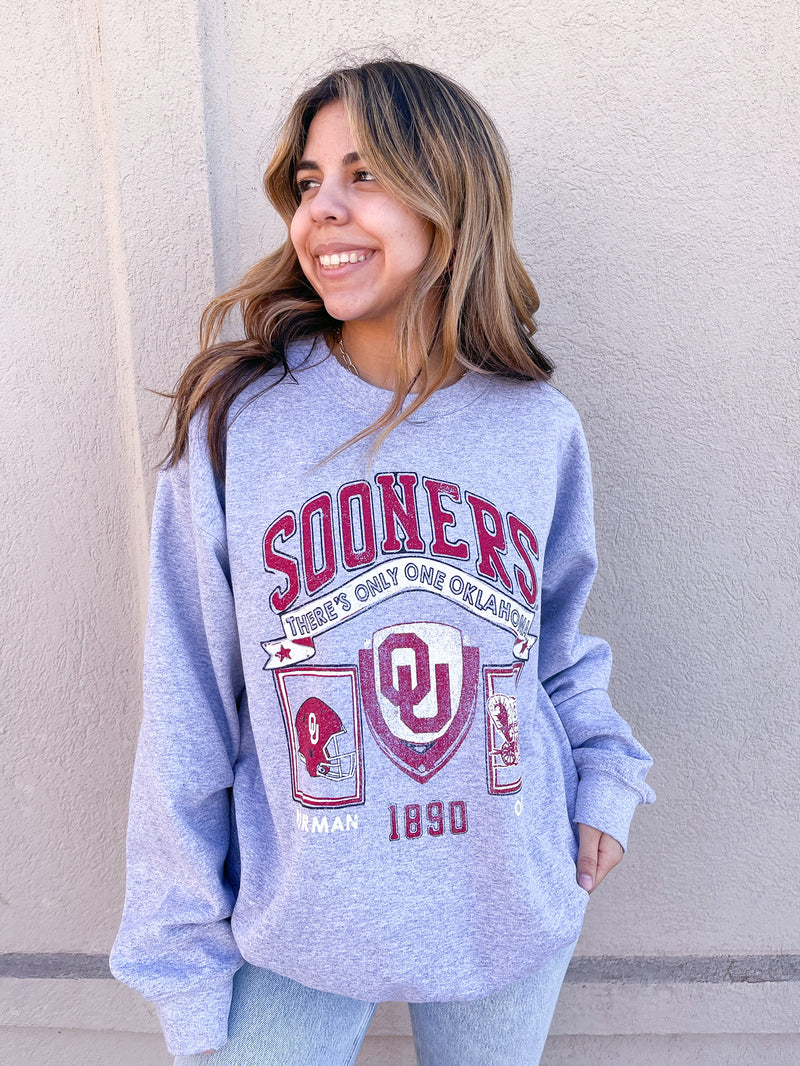 OU Prep Patch Thrifted Sweatshirt