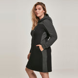 Urban Classics Ladies 2-Tone Hooded Dress black/charcoal