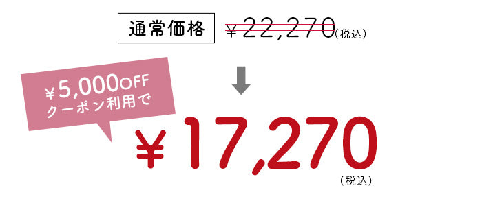 5000円OFFクーポンが利用できる