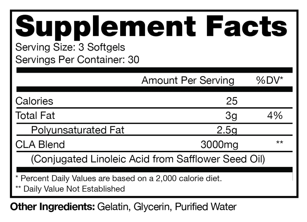 CLA 3000 Supplement Facts