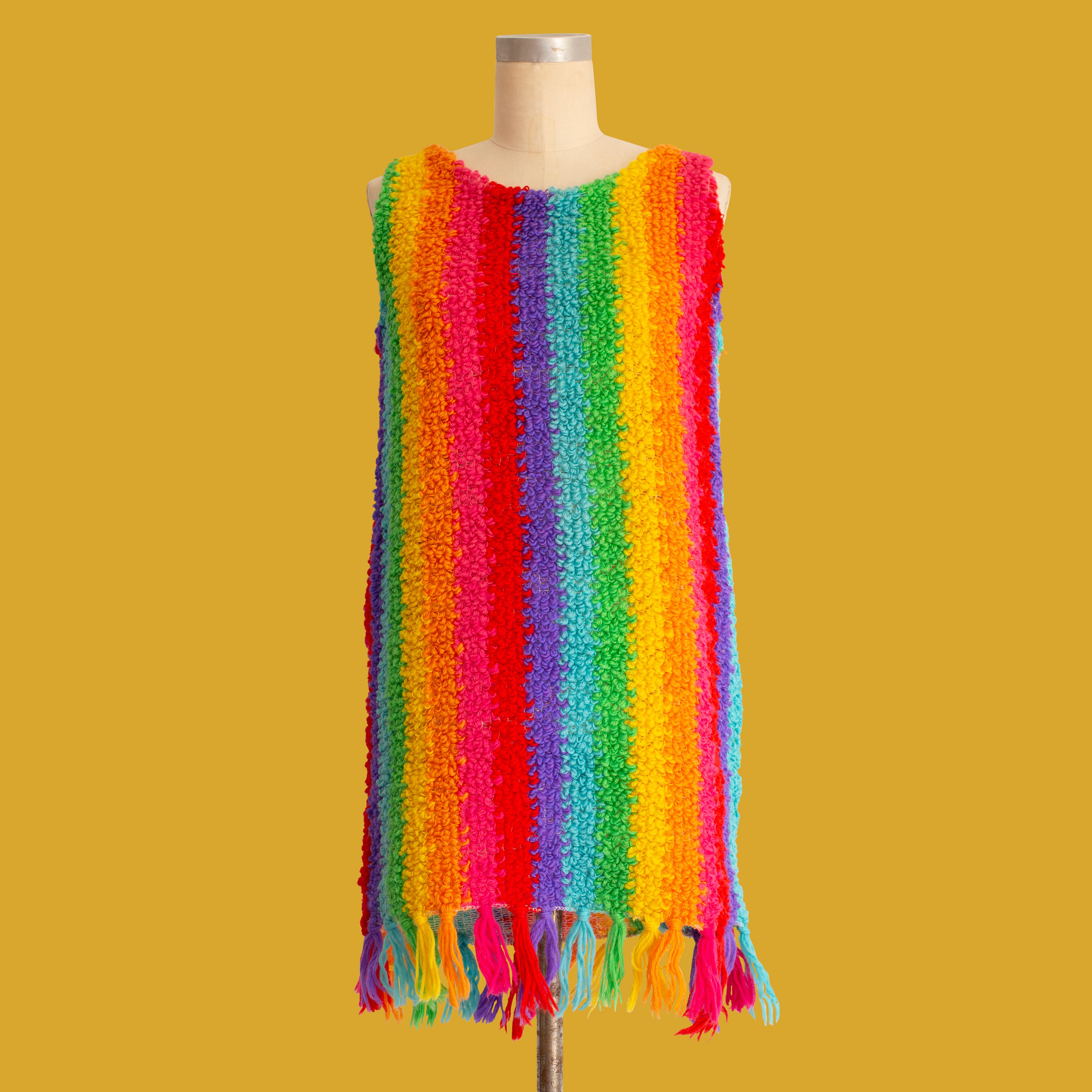 '60s Rainbow Knit Mini Dress – WORN