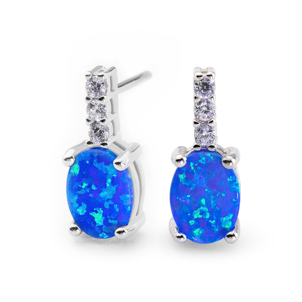 Natura Blue Oval Oval Earring – Vicari