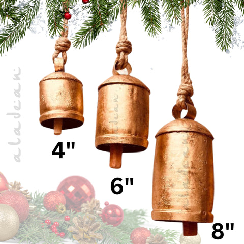 christmas bells - rustic shabby chic bells