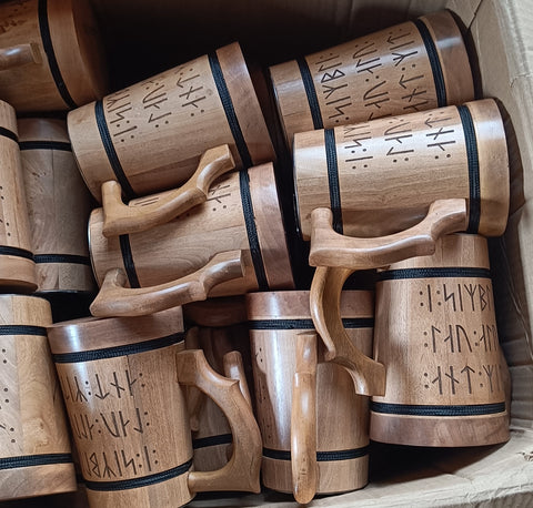 personalized wood mugs & tankard cups goblets chalice