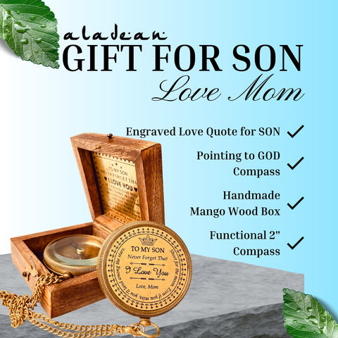 mom to son , dad to son unique gifts compass