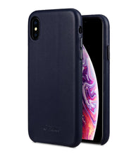 Load image into Gallery viewer, Melkco Origin Series Premium Leather Regal Snap Cover Case for Apple iPhone X / XS - ( Dark Blue )
