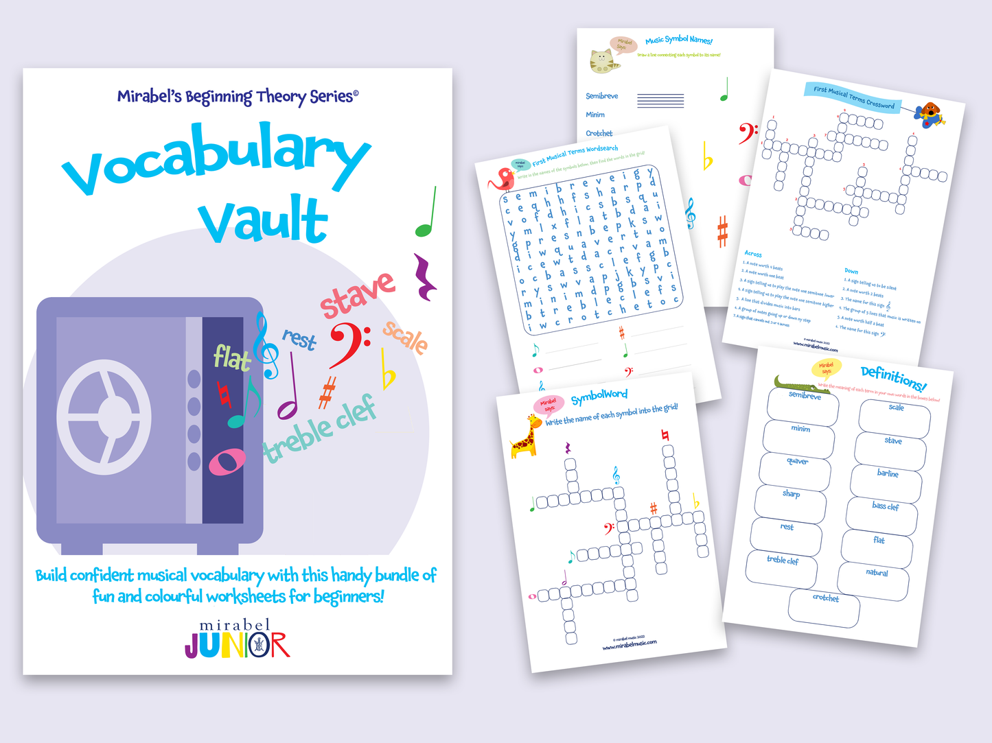 Vocabulary Vault Musical Symbols And Terms Worksheets Bundle For Begi Mirabel Music