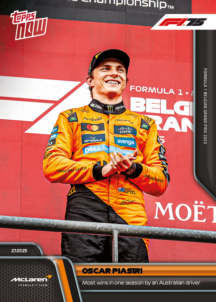 Oscar Piastri - 2025 Formula 1® Topps NOW® - Card 52