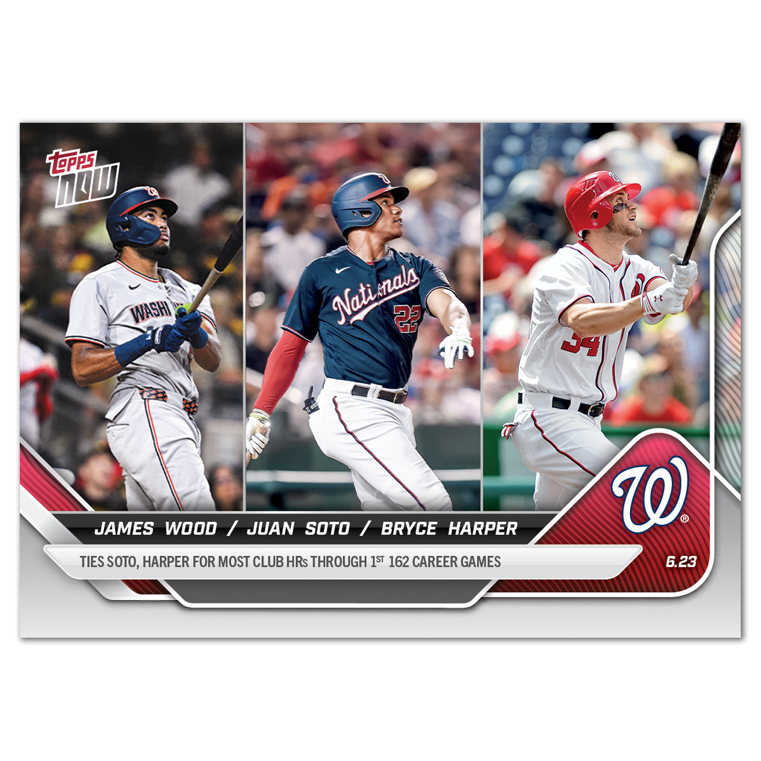 James Wood / Juan Soto / Bryce Harper - 2025 MLB Topps NOW® - Card 342