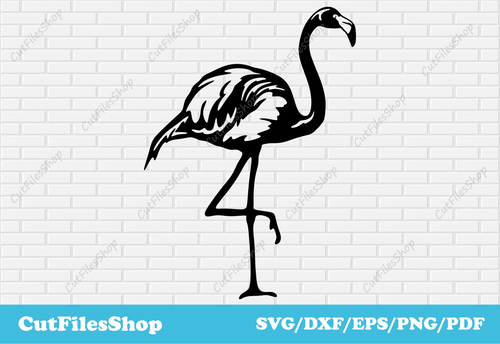 Flamingo dxf for plasma cut, Laser files for cutting, Photo to dxf file, CNC files for metal, Svg file for cricut, bird dxf files, bird vector images, bird svg free download, flamingp svg, flamingp vector, flamingo tshirt