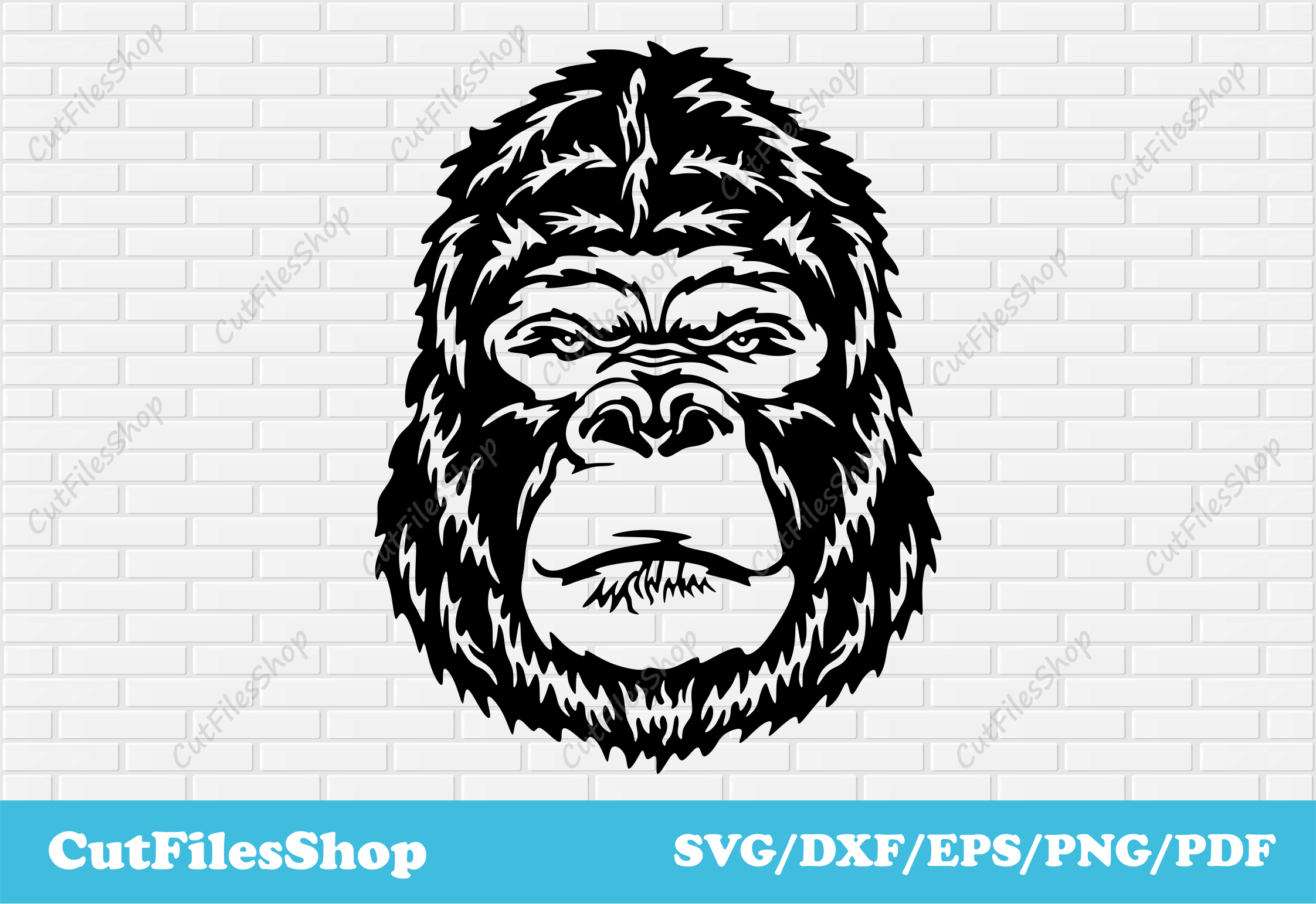 Gorilla svg cut files for cricut, dxf art, laser cut vector, paper cut ...