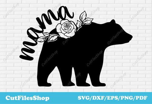 Free Mama Bear SVG, PNG, DXF Cut File - Creative Vector Studio