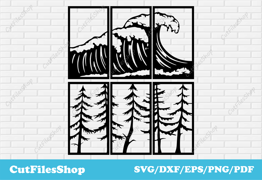 wave-panels-dxf-forest-panels-dxf-nature-panels-dxf-files-for-cnc