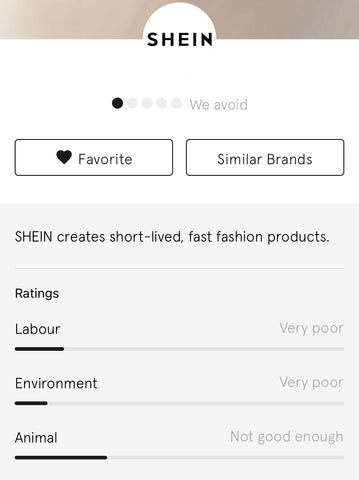 SHEIN on good on you 