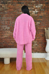 Bubble Knit Pants- Pink