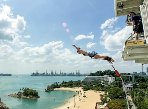 Bungee jumping at AJ Hackett Sentosa Skypark. Photo by Skypark Sentosa by AJ Hackett.