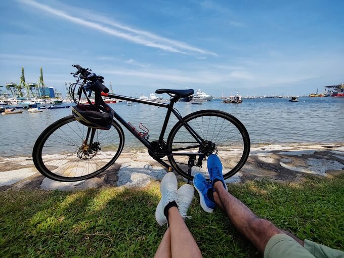 Cycling by the beach at West Coast Park. Photo by Neha Sarda.